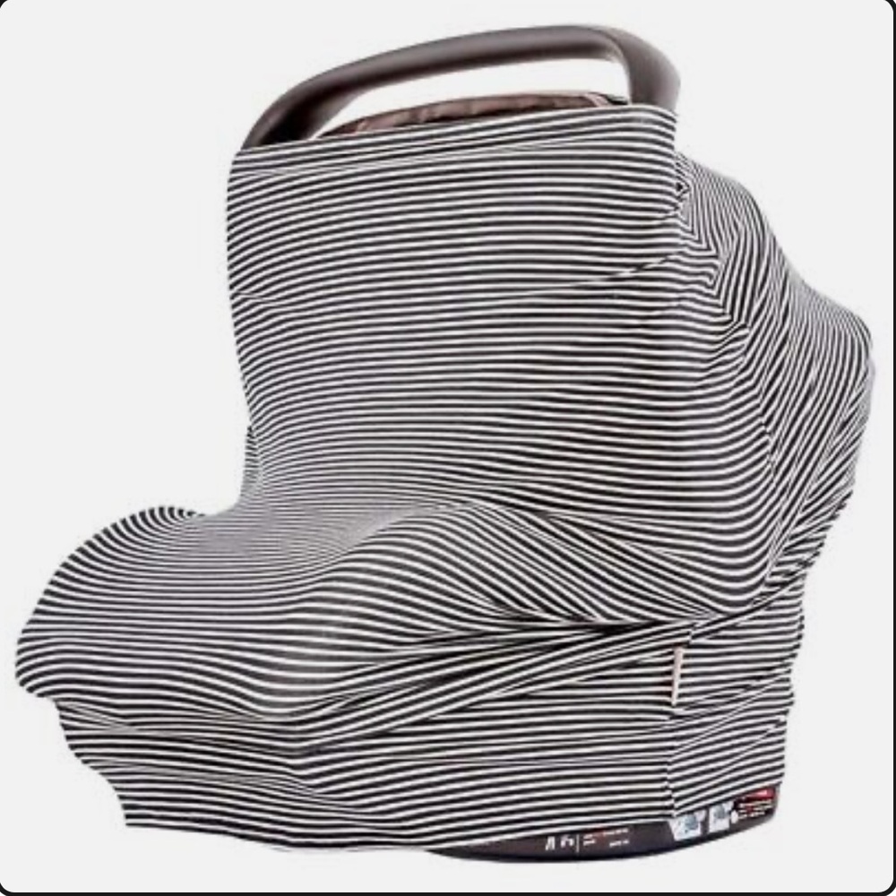 WeeSprout- Baby Car Seat Cover, Black and White Stripe
